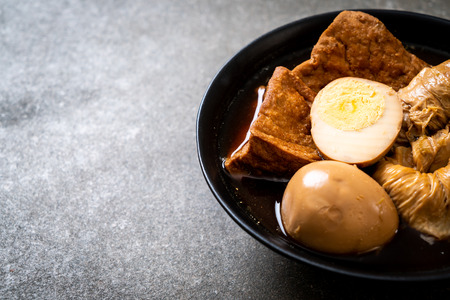 hard-boiled egg in brown sauce or sweet gravy - Asian foodの写真素材