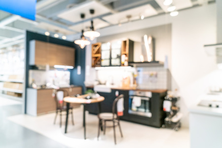 Abstract blur furniture decoration and warehouse store interior for backgroundの写真素材