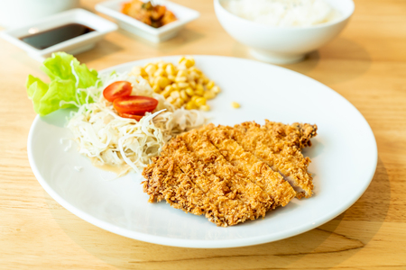 fried cutlet pork (Tonkatsu) set - japanese food styleの写真素材