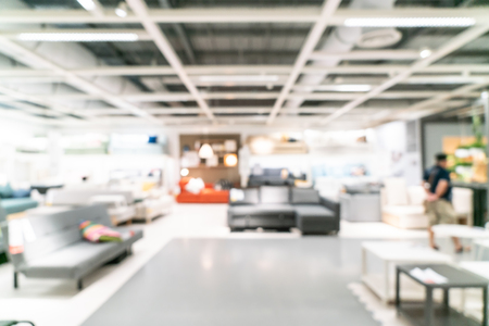 Abstract blur furniture decoration and warehouse store interior for backgroundの写真素材