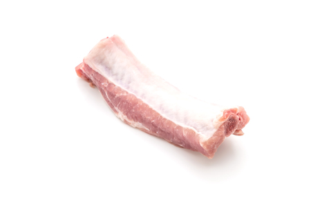 Fresh raw pork ribs isolated on white backgroundの写真素材