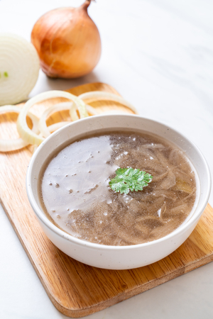 onion soup bowl - healthy food styleの写真素材