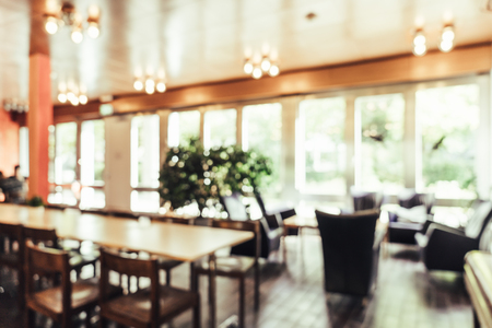 abstract blur in restaurant for background - vintage effect filterの写真素材