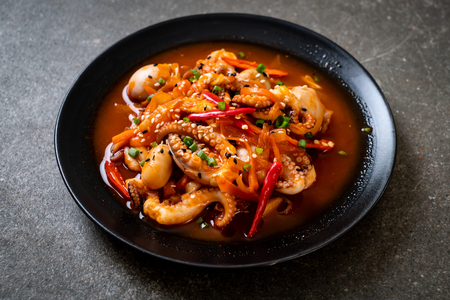 stir-fried octopus or squid with Korean spicy paste (osam bulgogi) - Korean food styleの写真素材
