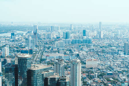 Beautiful cityscape with architecture and building in Bangkok Thailand skylineの写真素材