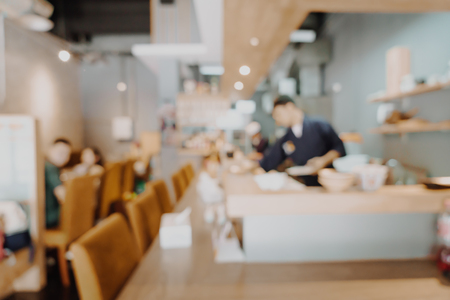 abstract blur in cafe restaurant for backgroundの写真素材