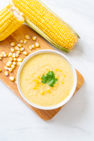 corn soup bowl - healthy food styleの写真素材