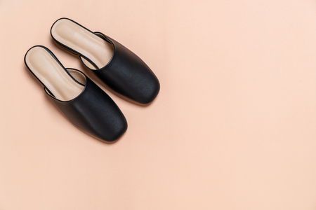 Beautiful woman fashion leather shoesの写真素材