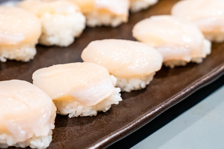 Hotate Sushi or Scallop Sushi - Japanese food styleの写真素材