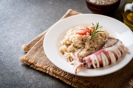 Homemade squids or octopus risottoの写真素材