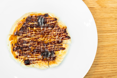 roti with chocolate sauce - dessert styleの写真素材