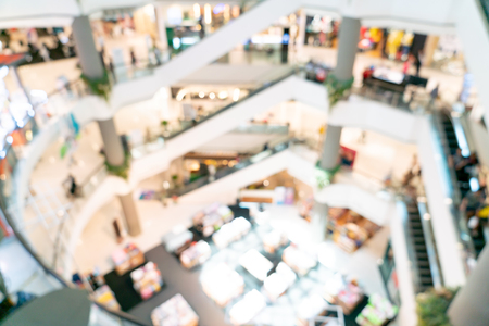 Abstract blur and defocused shopping mall or department store interior for backgroundの写真素材