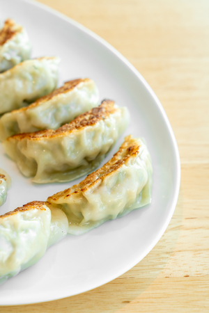 Japanese gyoza or dumplings with soy sauce - Japanese food styleの写真素材