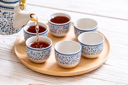 close-up beautiful Chinese tea setの写真素材