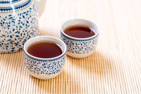 close-up beautiful Chinese tea setの写真素材