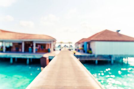 Abstract blur tropical beach and sea in Maldives for background - Holiday Vacation conceptの写真素材