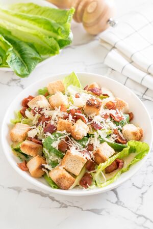 caesar salad on table - Healthy food styleの写真素材