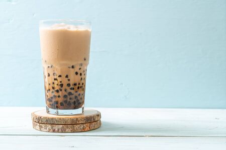 Taiwan milk tea with bubbles - popular Asian drinkの写真素材