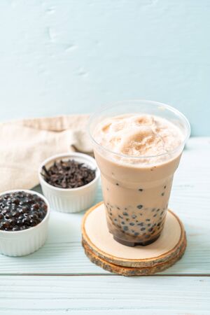 Taiwan milk tea with bubbles - popular Asian drinkの写真素材