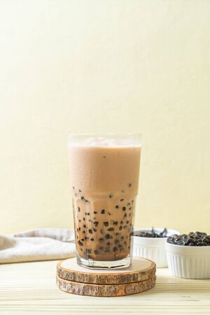 Taiwan milk tea with bubbles - popular Asian drinkの写真素材