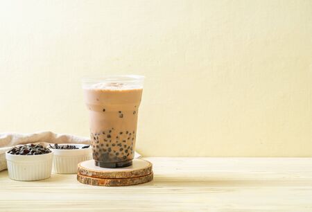 Taiwan milk tea with bubbles - popular Asian drinkの写真素材
