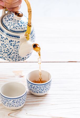 close-up beautiful Chinese tea setの写真素材