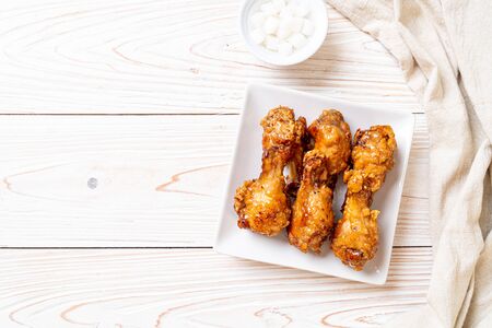 fried chicken with sauce in Korean styleの写真素材