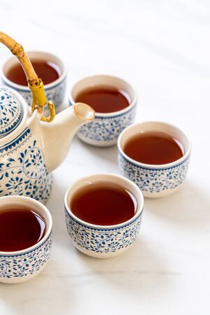 close-up beautiful Chinese tea setの写真素材