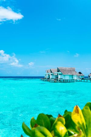 Beautiful tropical Maldives resort  and island with beach and seaの写真素材