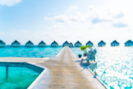 Abstract blur tropical beach and sea in Maldives for background - Holiday Vacation conceptの写真素材