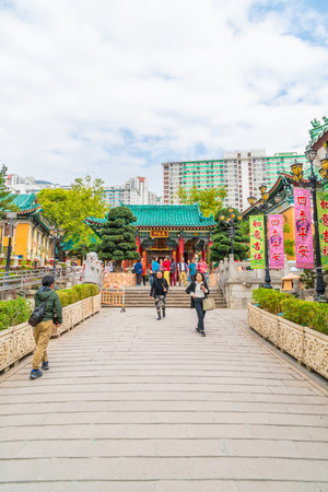 Kowloon, Hong Kong - FEB 22, 2019 : Wong Tai Sin Temple, famous temple in Hong Kong, Landmark.のeditorial素材