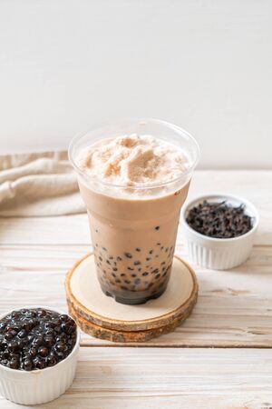 Taiwan milk tea with bubbles - popular Asian drinkの写真素材