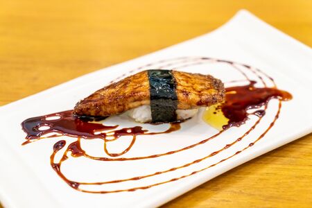 Foie Gras Sushi with Sauce - Japanese food styleの写真素材