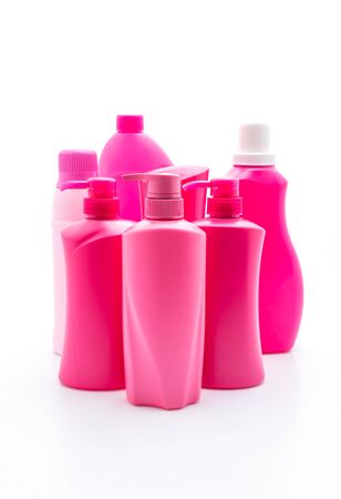 shampoo or hair conditioner bottle isolated on white backgroundの写真素材