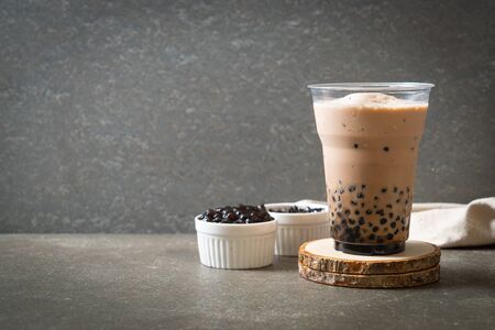 Taiwan milk tea with bubbles - popular Asian drinkの写真素材