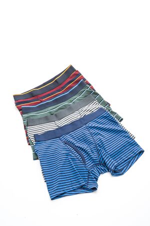 striped men underwear isolated on white backgroundの写真素材