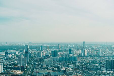 Beautiful cityscape with architecture and building in Bangkok Thailand skylineの写真素材