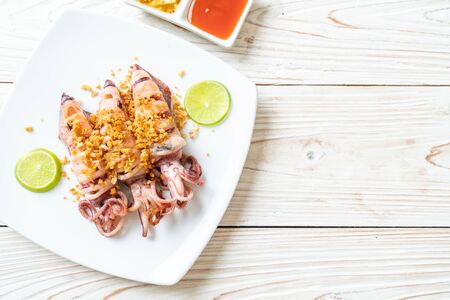 fried squid with garlic - seafood styleの写真素材