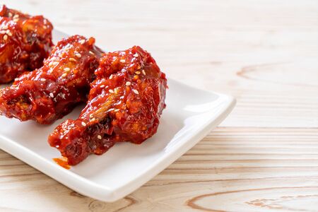 fried chicken with spicy sauce in Korean styleの写真素材