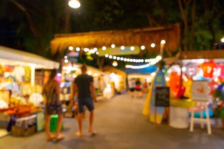 Abstract blur and defocused night street marketの写真素材
