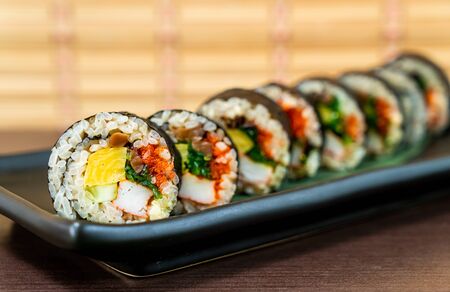 sushi roll with seaweed - japanese food styleの写真素材