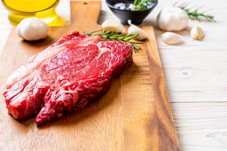 fresh raw beef steak or raw meatの写真素材