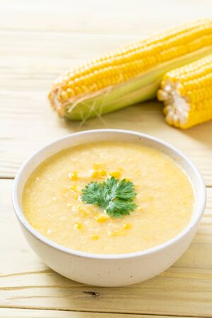 corn soup bowl - healthy food styleの写真素材