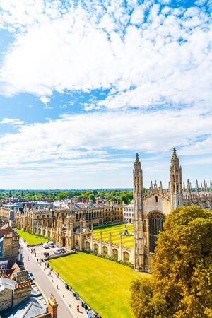 High angle view of the city of Cambridge, United Kingdom.のeditorial素材