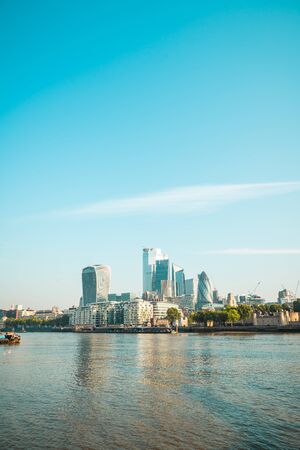 Financial District of London City in UKの写真素材