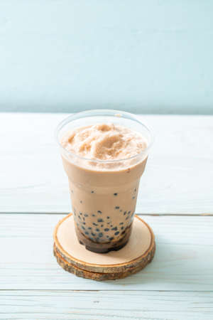 Taiwan milk tea with bubbles - popular Asian drinkの写真素材