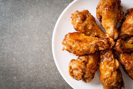 fried chicken with sauce in Korean styleの写真素材