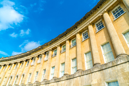 The famous Royal Crescent at Bath Somerset England, United Kingdom.のeditorial素材