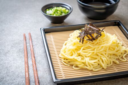 Japanese cold ramen noodles (zaru ramen)の写真素材