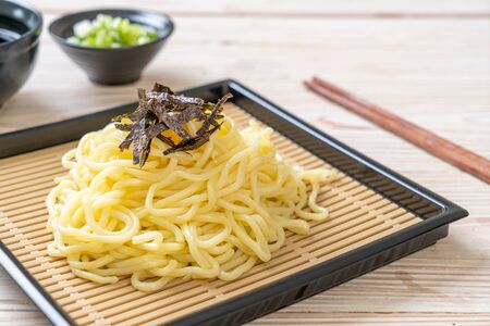 Japanese cold ramen noodles (zaru ramen)の写真素材